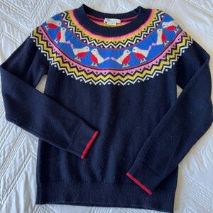 Boden Bird Fair Isle Sweater Navy Multicolor XS